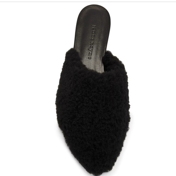 Jenni Kayne Genuine Leather Slip on Shearling Mules black - Picture 3 of 8
